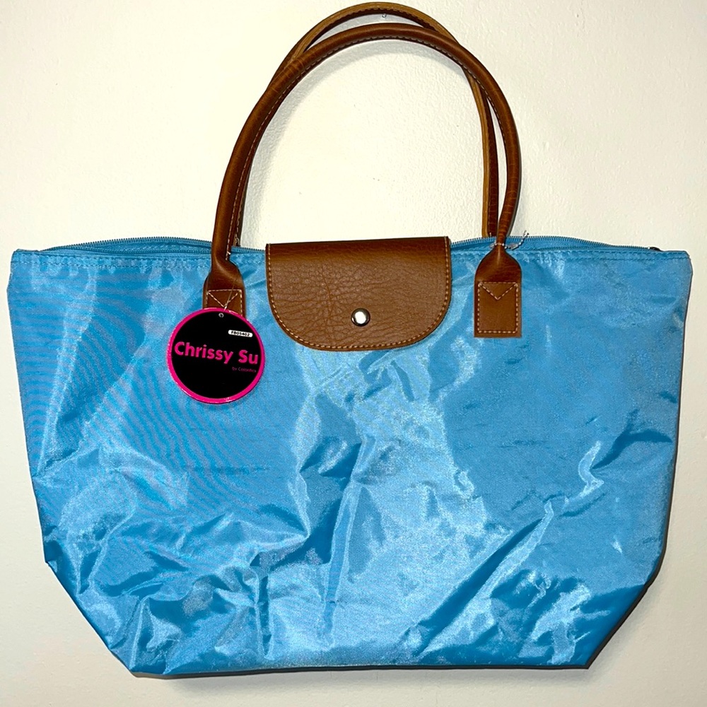 Blue Longchamp Look Alike Tote Bag